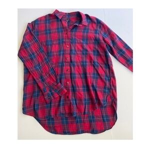 Madewell Edina oversized boyfriend flannel red XS